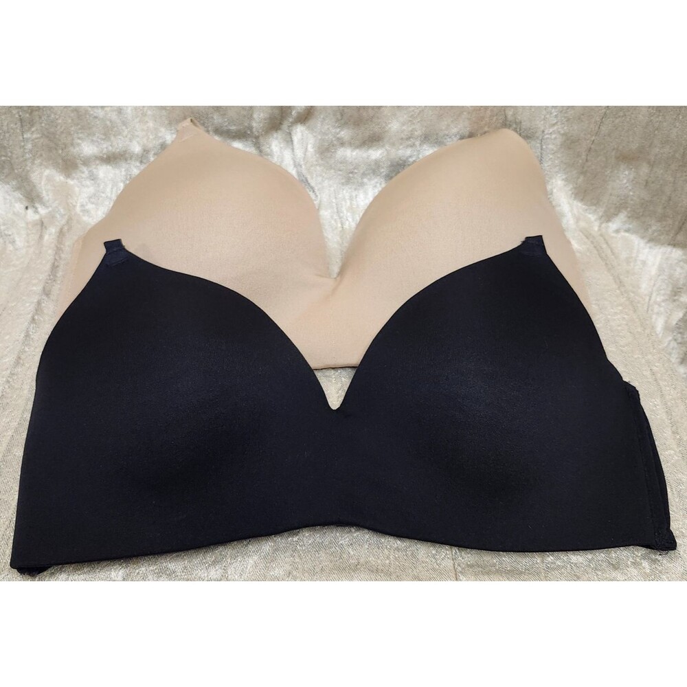 SO Wireless Bra 2-Pack Nude & Black 36B Comfort Essentials T-Shirt Everyday